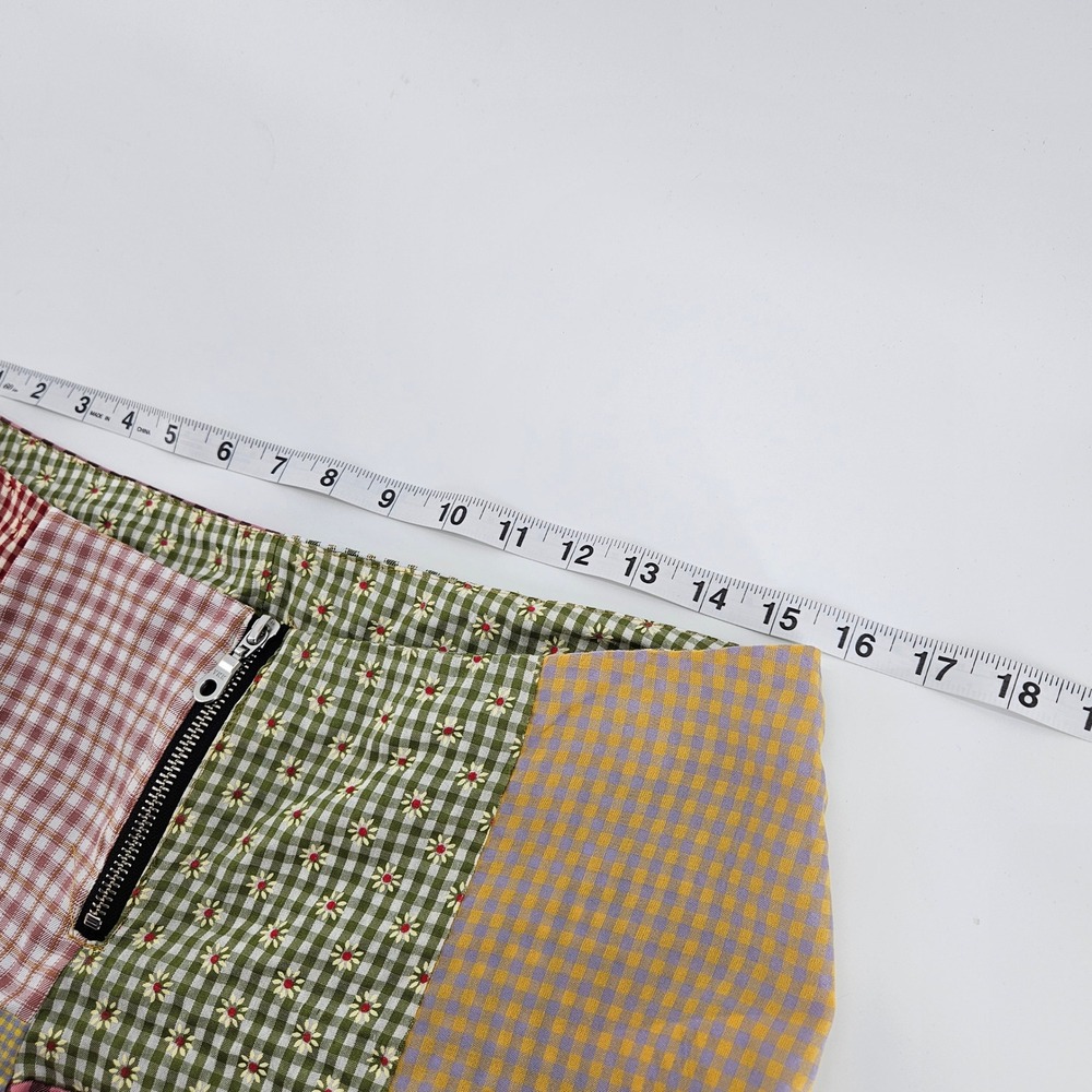 The Ragged Priest Patchwork Flare Pants Festival Boho Daisy Gingham Sz 12 Hippie - Picture 4 of 10